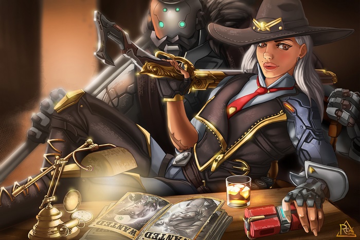 Ashe and B.O.B. from Overwatch