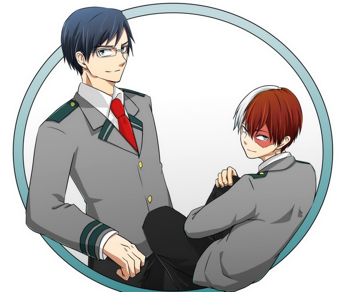 Tenya Iida and Shoto Todoroki from My Hero Academia