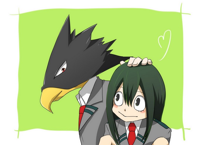 Tsuyu Asui and Fumikage Tokoyami from My Hero Academia