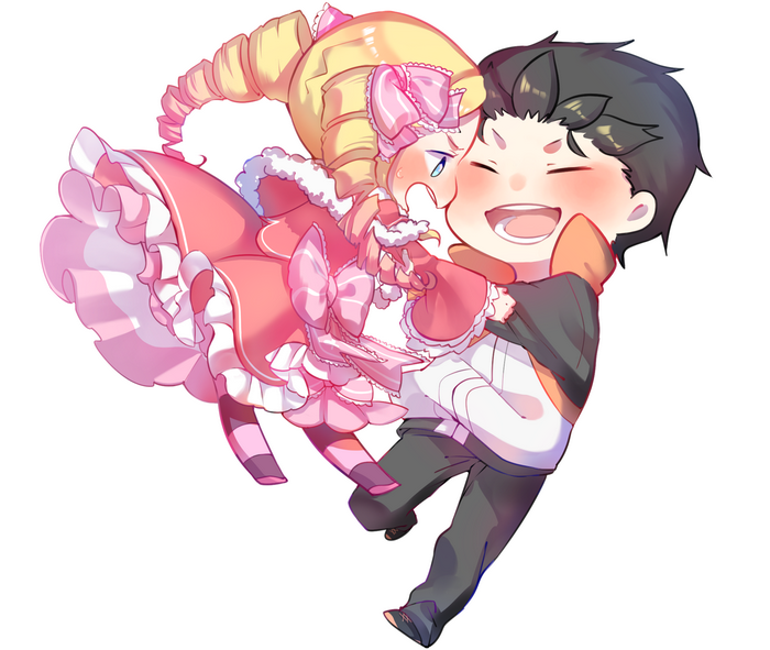 Chibi Beatrice and Subaru Natsuki from Re:ZERO