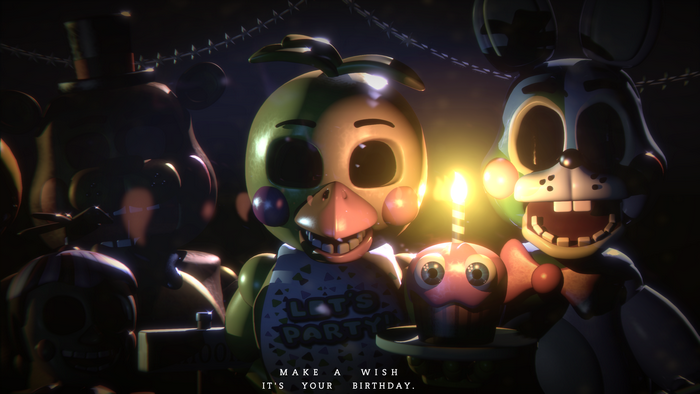 Five Nights at Freddy's Toy Animatronics Birthday Scene