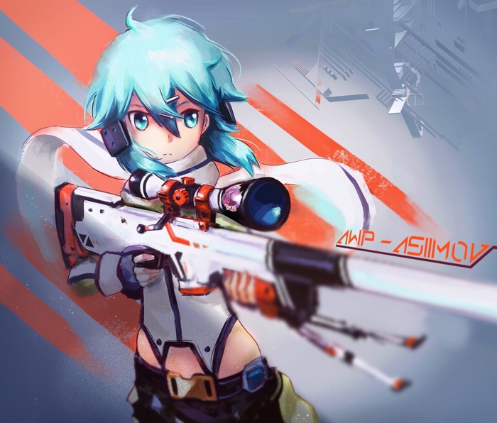 Sinon from Sword Art Online with AWP-ASIIMOV rifle