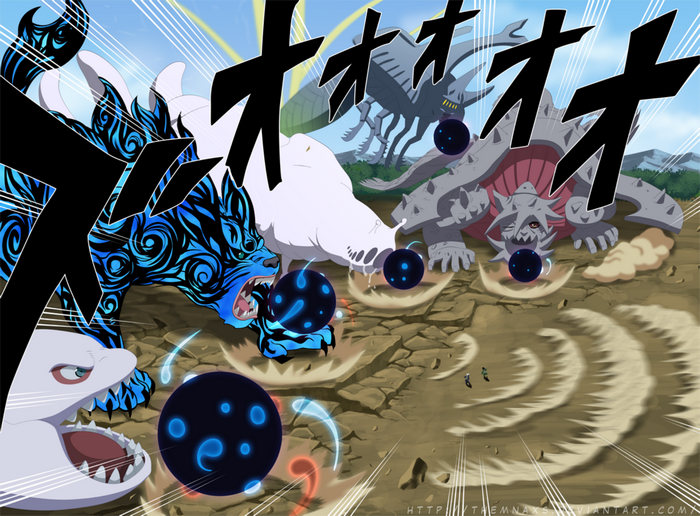 Tailed Beasts from Naruto in Battle Stance