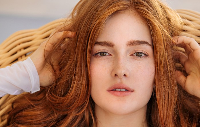 Portrait of a Redheaded Woman with Natural Look