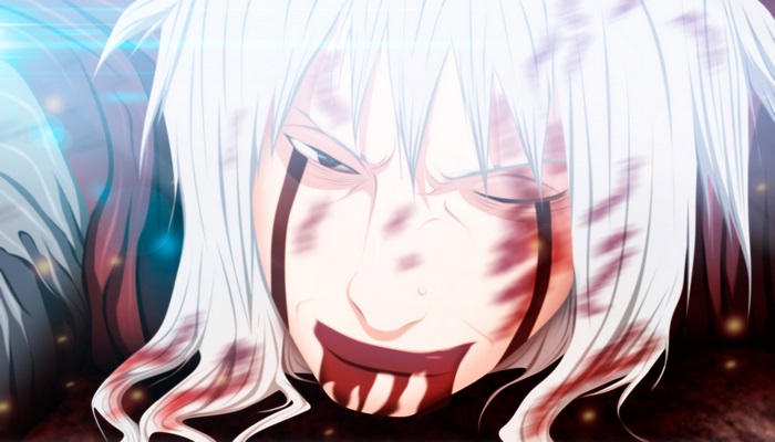 Jiraiya from Naruto covered in blood