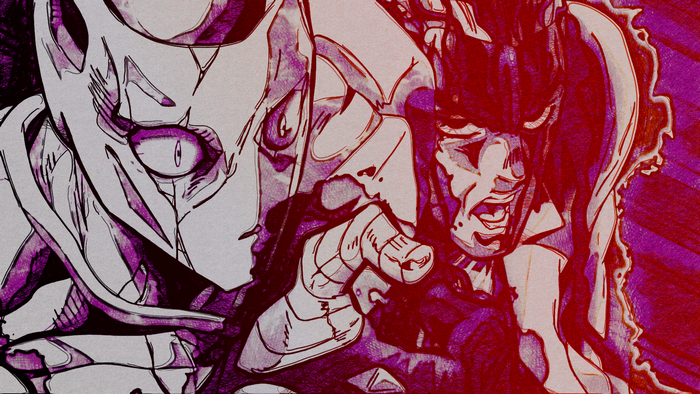 Yoshikage Kira and Killer Queen from JoJo's Bizarre Adventure