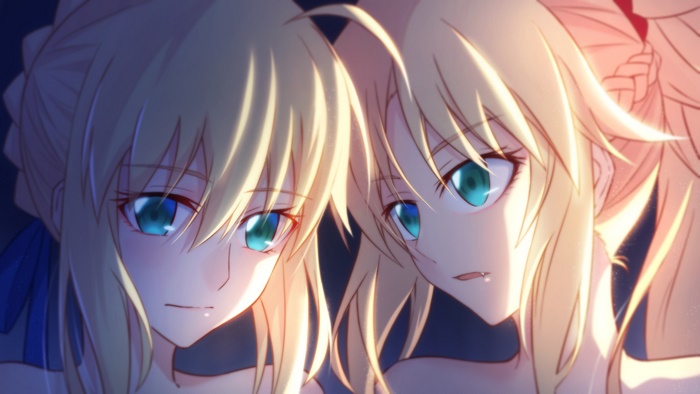Two Saber of Red characters from Fate Series