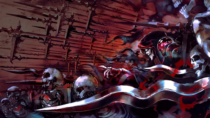 Ainz Ooal Gown from Overlord with Skeletons and Scythes