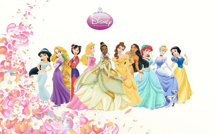Disney Princesses with Disney Princess Logo