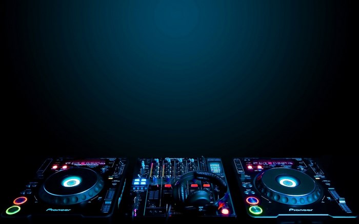 Pioneer DJ equipment with headphones