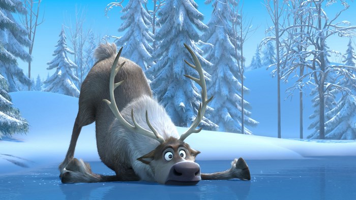 Sven the reindeer from Frozen on ice