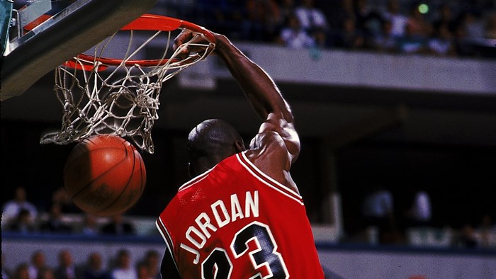 Michael Jordan Dunking a Basketball