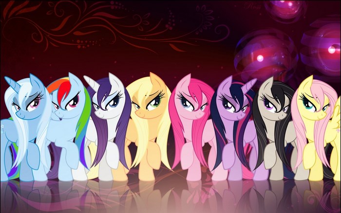 My Little Pony characters in a row