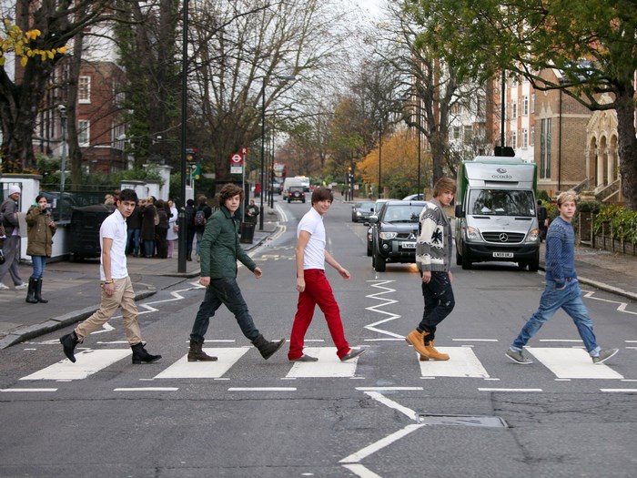 One Direction crossing Abbey Road