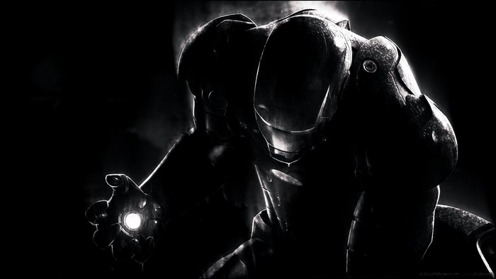 Iron Man in dark lighting