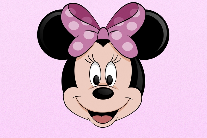 Minnie Mouse with pink polka dot bow