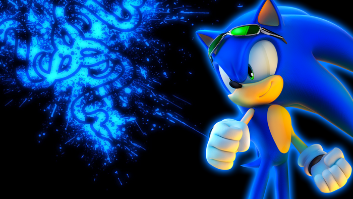 Sonic the Hedgehog with Blue Neon Design