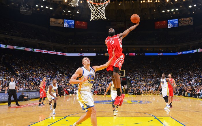James Harden from Rockets playing basketball