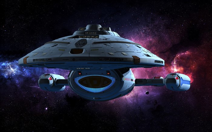 Star Trek spaceship in nebula