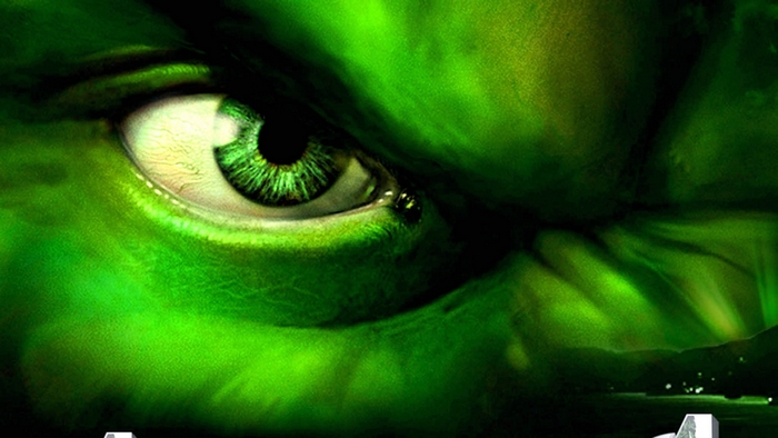 The Hulk's intense green eye