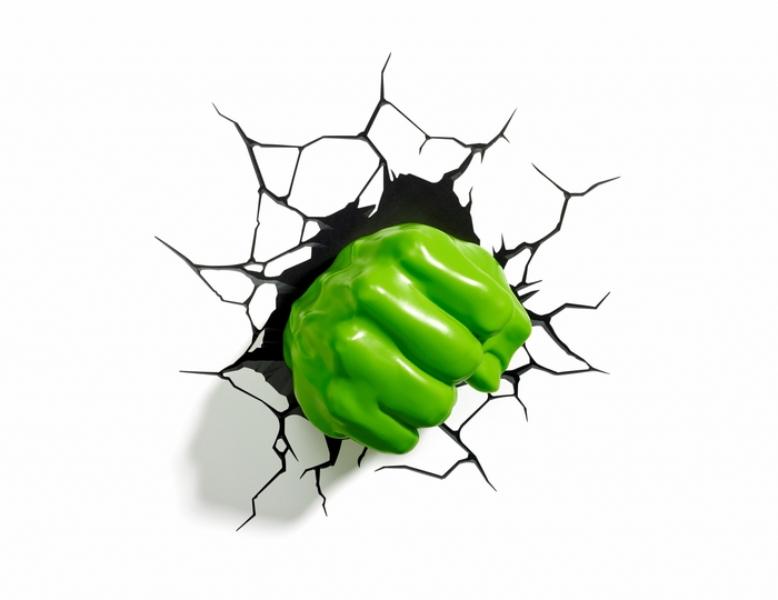 Hulk fist breaking through wall