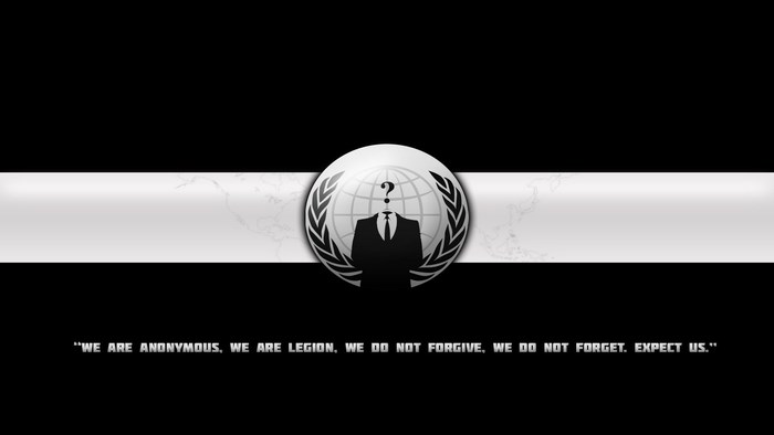Anonymous Guy Fawkes mask logo with quote
