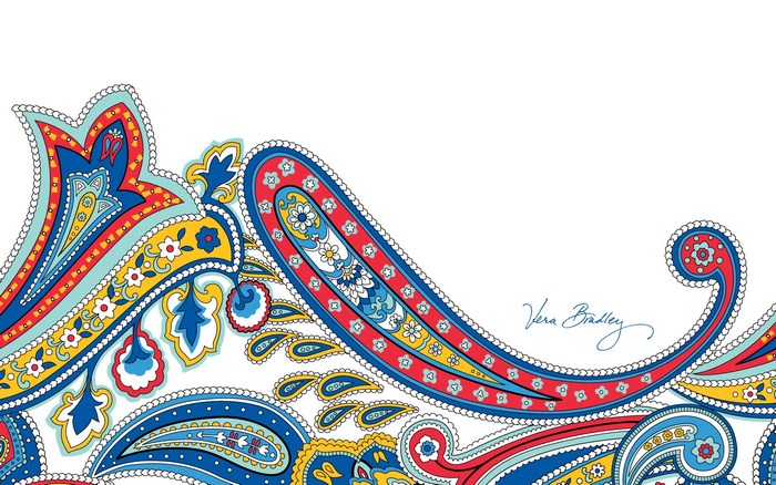 Vera Bradley paisley pattern with floral accents