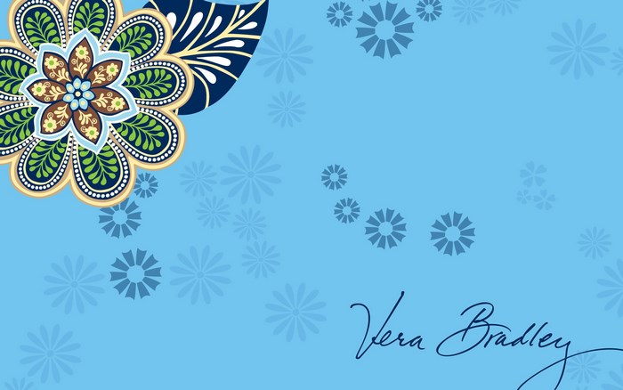Vera Bradley floral pattern on blue background