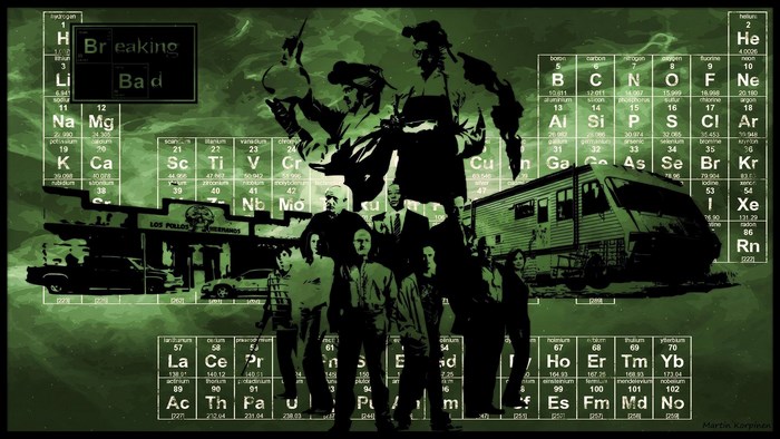 Breaking Bad Cast with Periodic Table Theme