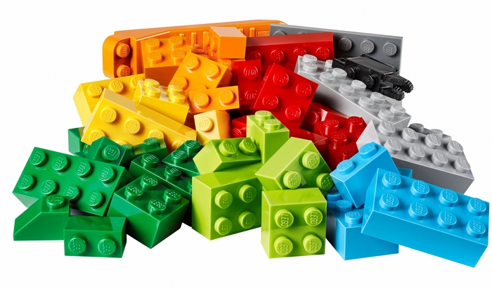 Pile of colorful LEGO bricks