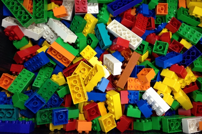 Pile of colorful Lego bricks
