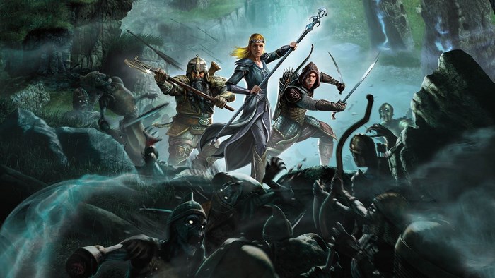 Lord of the Rings characters fighting goblins