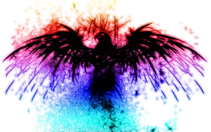 Fractal Eagle with Rainbow Wings