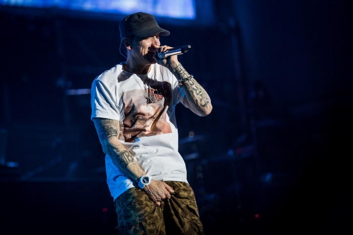 Eminem performing on stage