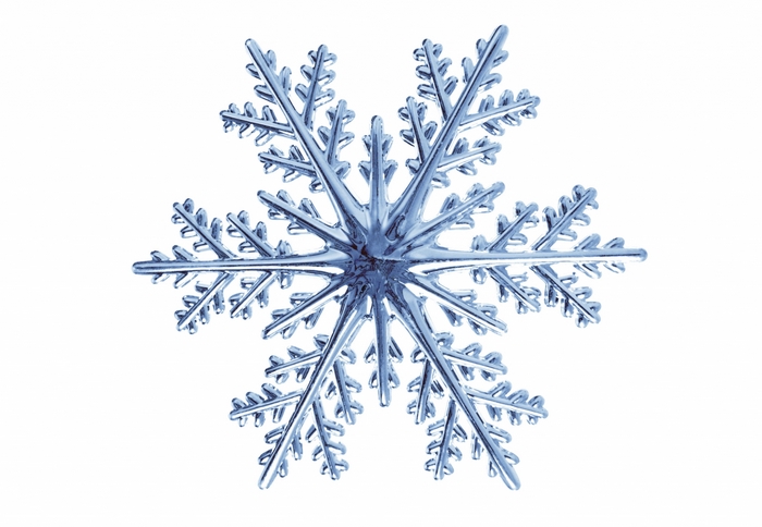 Close-up of a detailed snowflake