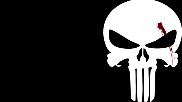 The Punisher Skull Logo with Blood Splatter