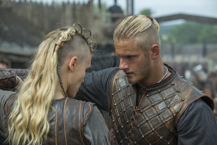 Vikings characters Bjorn and Torvi