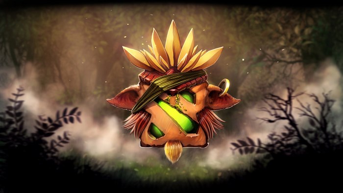 Tusk from Dota 2 in a forest setting