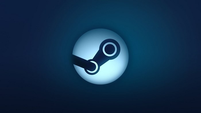 Steam logo on a dark blue background