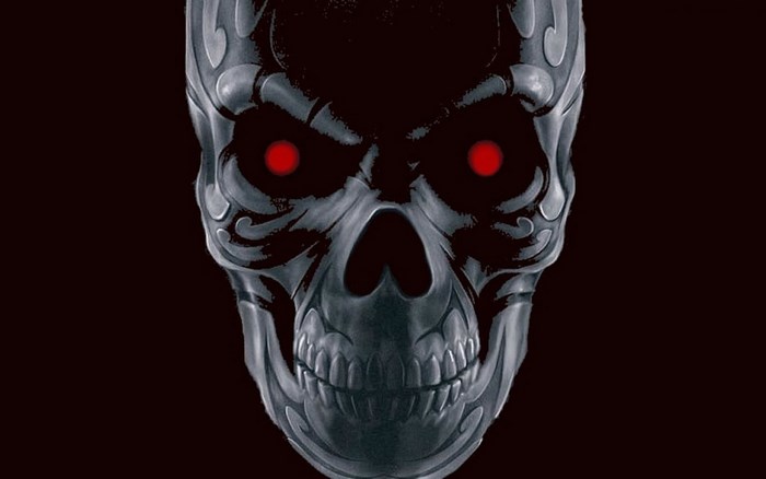 Dark Skull with Red Eyes