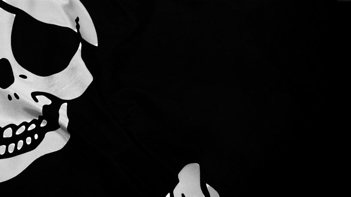 Pirate flag with skull and crossbones