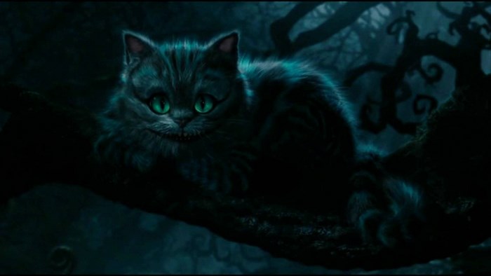 Cheshire Cat in a dark forest