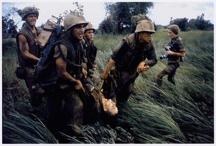 Vietnam War Soldiers Carrying Wounded Comrade