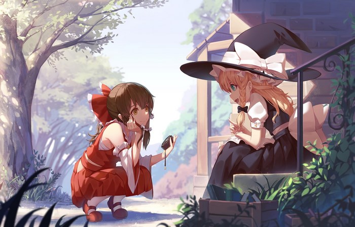 Reimu Hakurei and Marisa Kirisame from Touhou