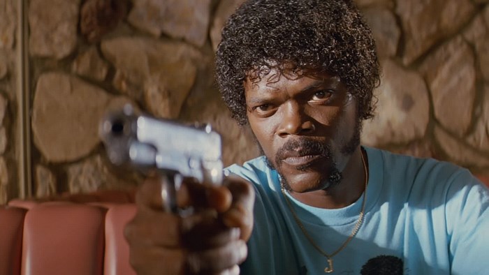 Jules Winnfield from Pulp Fiction holding a gun