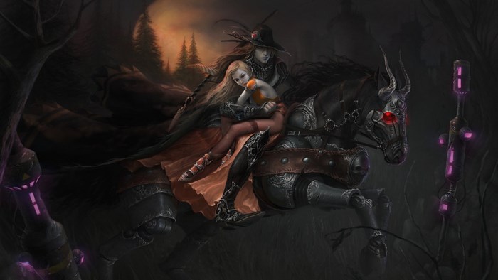 Vampire Hunter D on a dark horse