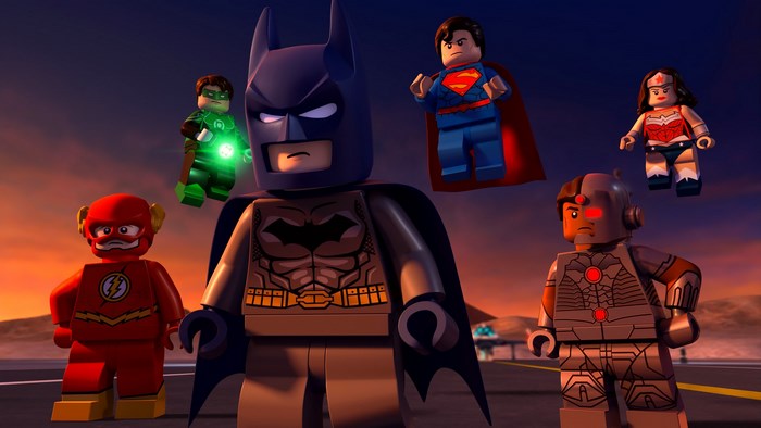 Lego Justice League with Batman, Superman, Flash, Green Lantern, Wonder Woman, and Cyborg