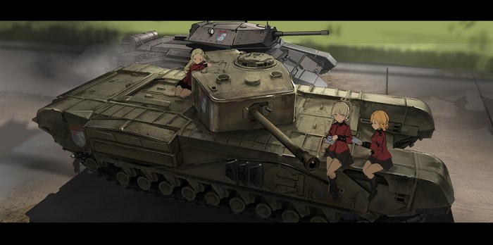 Girls und Panzer tanks with anime girls