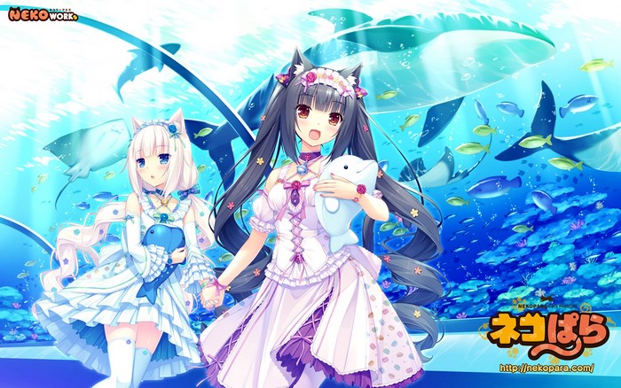 Chocola and Vanilla from Nekopara at the Aquarium