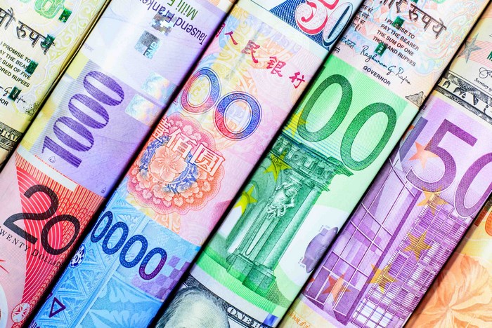 Various international banknotes